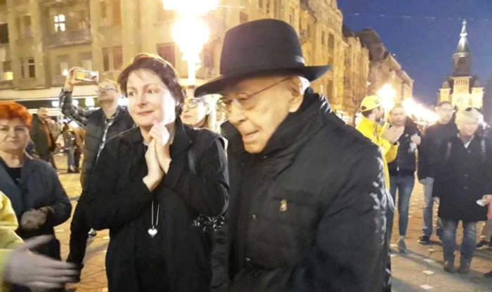 Mihai Sora la protest la Timisoara FOTO news.ro