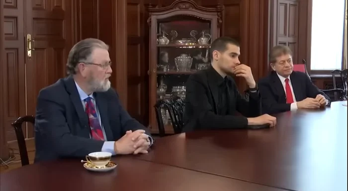 Larry C. Johnson, Mario Nawfal și Andrew Napolitano la un interviu cu Serghei Lavrov FOTO Facebook