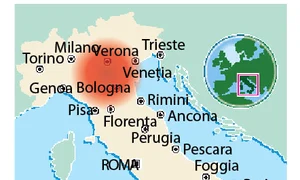 Italia a fost zguduită  de un cutremur  cu magnitudinea 6 pe scara Richter, cu  epicentrul la circa 36  de kilometri de Bologna   Potrivit geologilor,  seismul s a produs  la o adâncime de  5,1 kilometri jpeg
