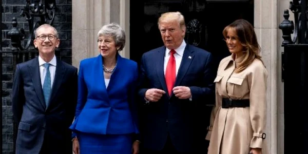 Donald Trump se intalneste cu Theresa May 4 iunie 2019 FOTO AFP