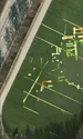 Rezultatele obținute de radarul de penetrare a solului (GPR) suprapuse peste o fotografie a terenului (© Norsk institutt for kulturminneforskning / NIKU)