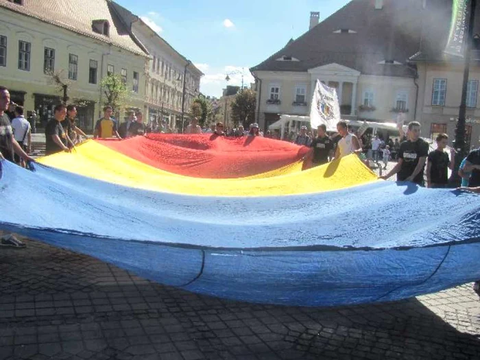 Mars pentru unirea Basarabiei cu Romania la Sibiu