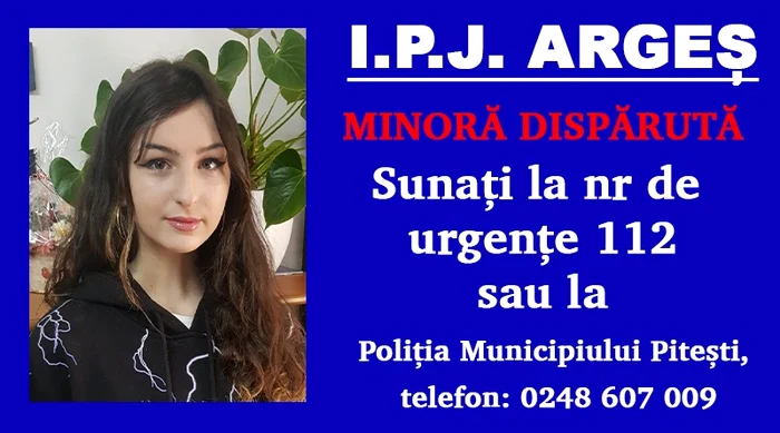Minora a plecat din centru marți. FOTO IPJ Argeș