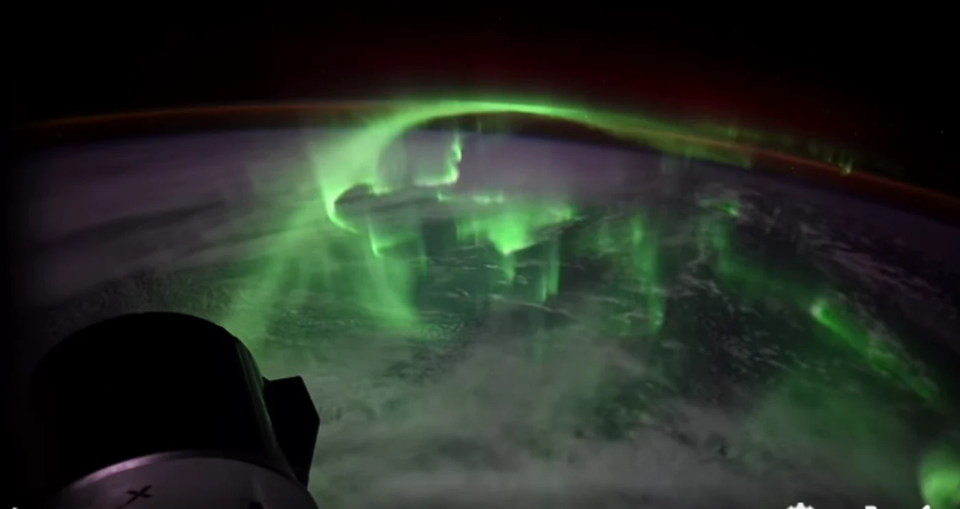 Aurora, vazuta de pe ISS: FOTO captură FB Jessica Meir