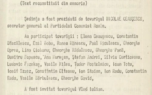 Stenograma PCR din 17 decembrie 1989 Timişoara Ceauşescu Sursa Facebook Arhivele Naţionale ale României