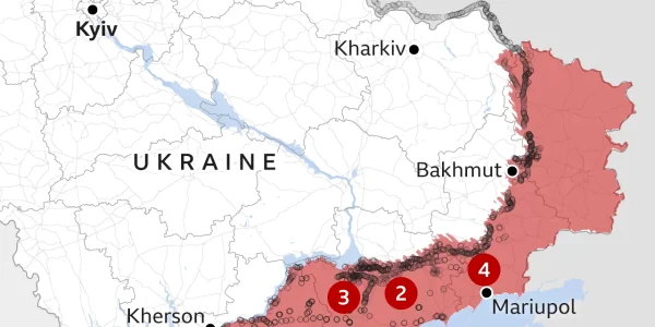 Fortificații construite de Rusia în patru puncte cheie ale teritoriului ucrainean FOTO via BBC