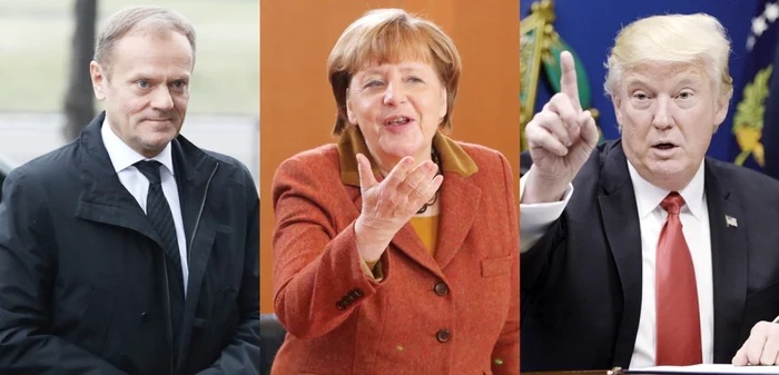 Schimb de replici dure între preşedintele Consiliului European, Donald Tusk, cancelarul german Angela Merkel şi preşedintele SUA Donald Trump