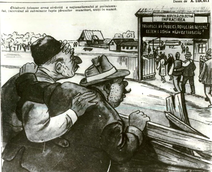 Caricatură despre chiaburi care circula în perioada colectivizării FOTO Arhivele Naționale
