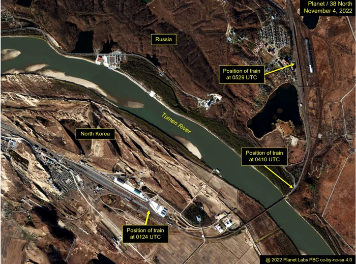 Proiectul Nord 38 a analizat imagini din satelit ale traiectoriei trenului FOTO via 38north.org