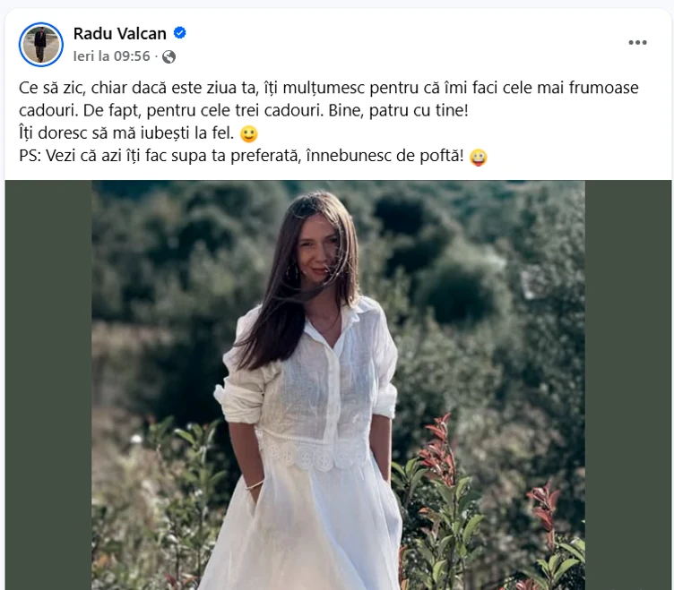 Postarea lui Radu Vâlcan - Foto: Facebook