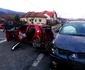 Accident pe Valea Oltului - în Bujoreni Vâlcea cu trei victime - coliziune între un TIR şi două autoturisme dintre care unul cu refugiaţi ucraineni Foto ISU Vâlcea