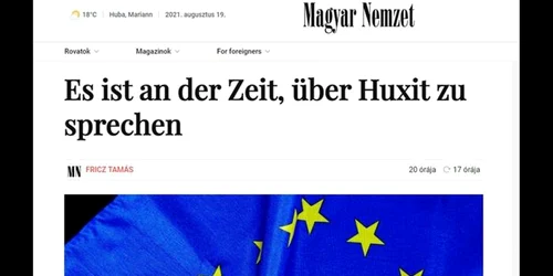 Articolul din Magyar Nemzet despre Huxit