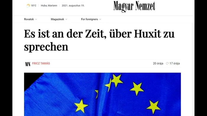 Articolul din Magyar Nemzet despre Huxit