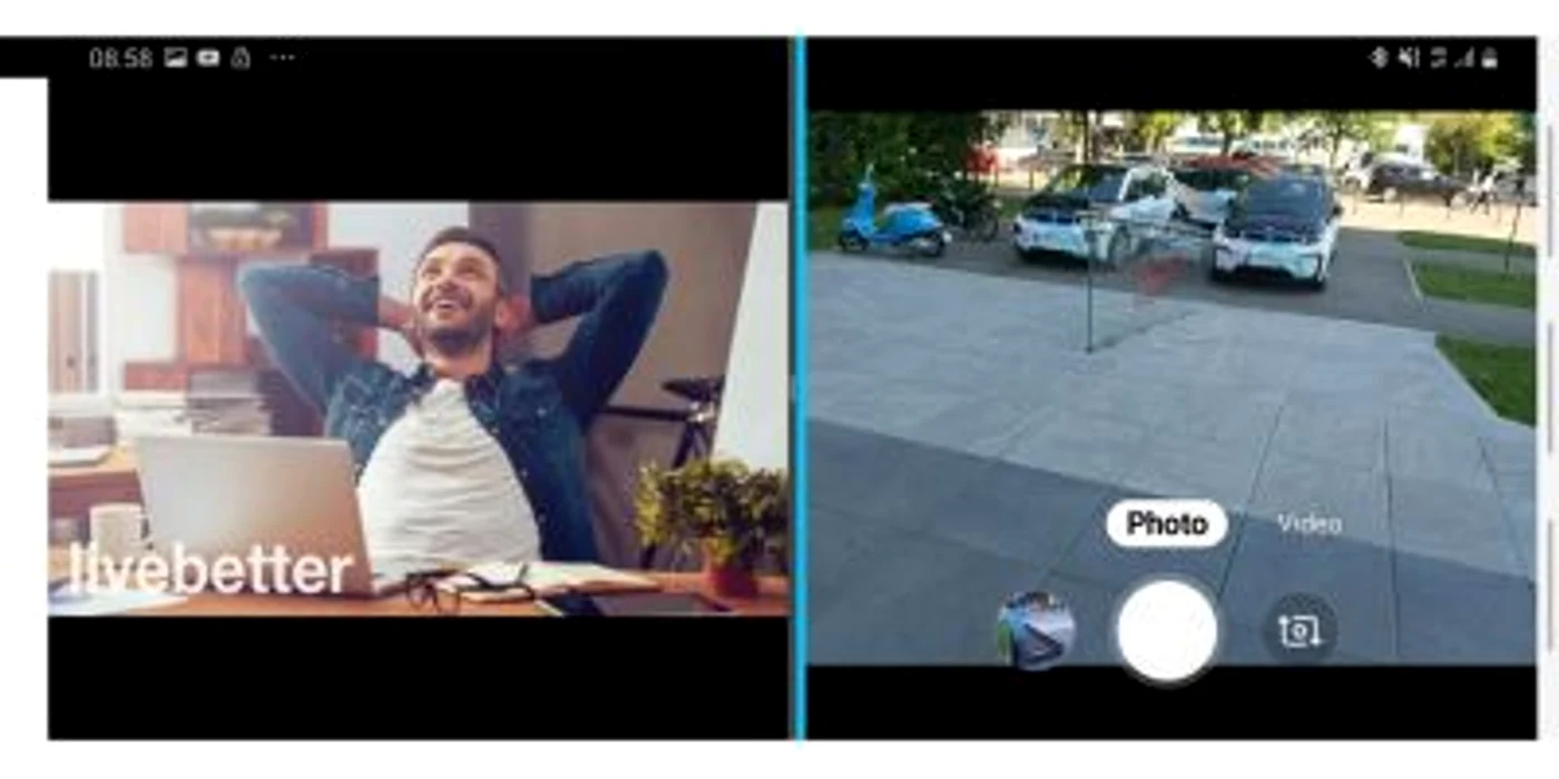 Samsung A70 split screen