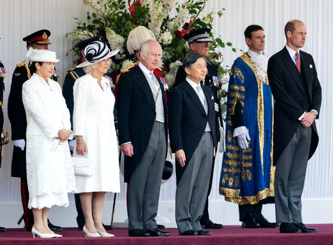 Împărăteasa Masako, Regina Camilla, Regele Charles, Împăratul Naruhito al Japoniei și Prințul William