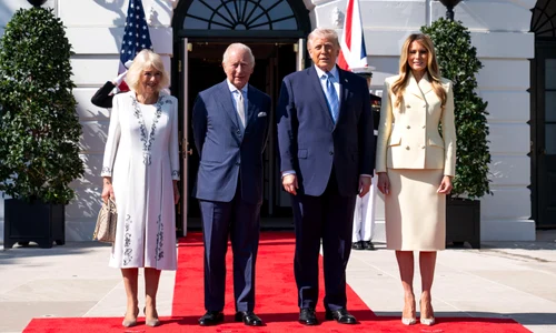 Regele Charles și Regina Camilla alături de Donald și Melania Trump, aprilie 2026, profimedia 1094868925 jpg