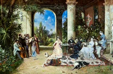Petrecere cu lăutari, pictură de Theodor Aman (© Muzeul Național de Artă al României)