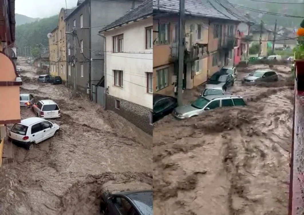 Rupere de nori la Reșița FOTO Adevărul