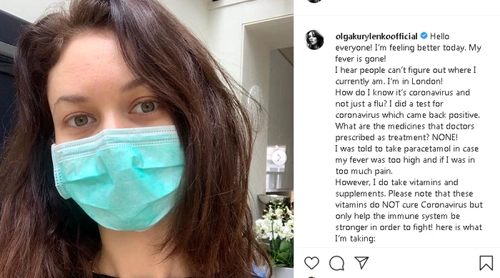 Olga Kurylenko și postarea ei de pe Instagram