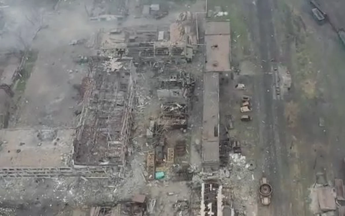 Combinatul siderugic Azovstal, distrus de armata rusă FOTO Captură video