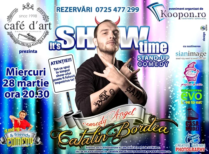 Afişul show-ului lui Cătălin Bordea