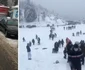 Aglomeraţie lângă pârtiile închise ale Domeniului Schiabil Transalpina Ski Resort şi derdeluşul de la Curmătura Vidruţei - Vâlcea Foto colaj