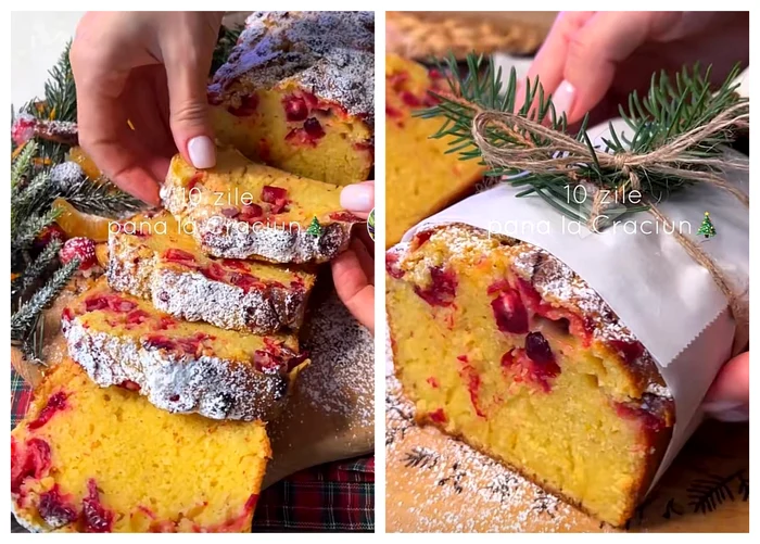 Chec cu portocale și merișoare / Foto: Colaj captură video Tiktok