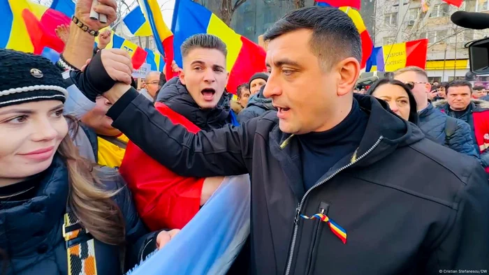 George Simion la protestele din decembrie 2024