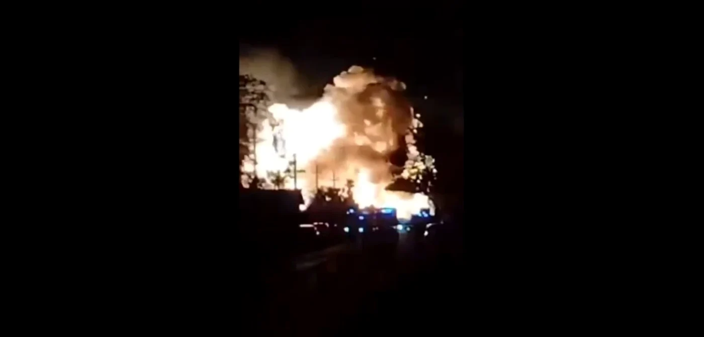 Explozii la o stație GPL din Crevedia FOTO Captură video