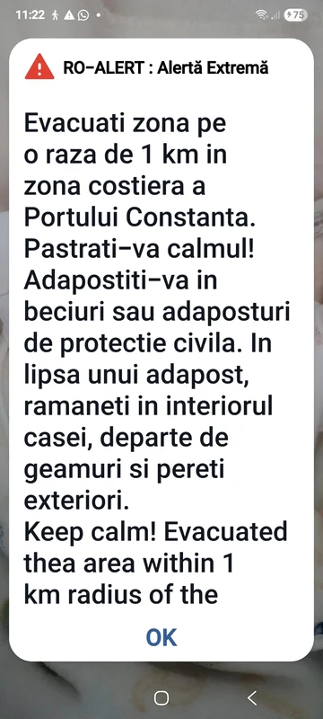 Mesaj Ro -Alert Constanța 