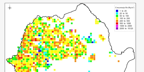 Harta Romania Radon   Sursă CNCAN jpg