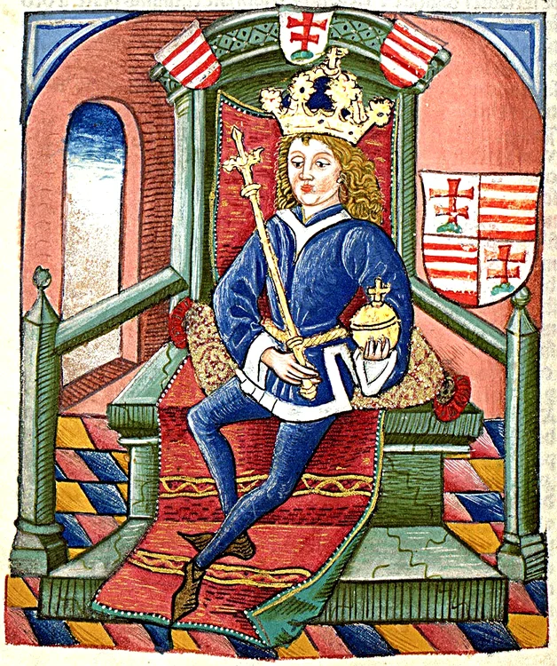 Portretul regelui Ludovic I de Anjou în Chronica Hungarorum (© Wikimedia Commons)