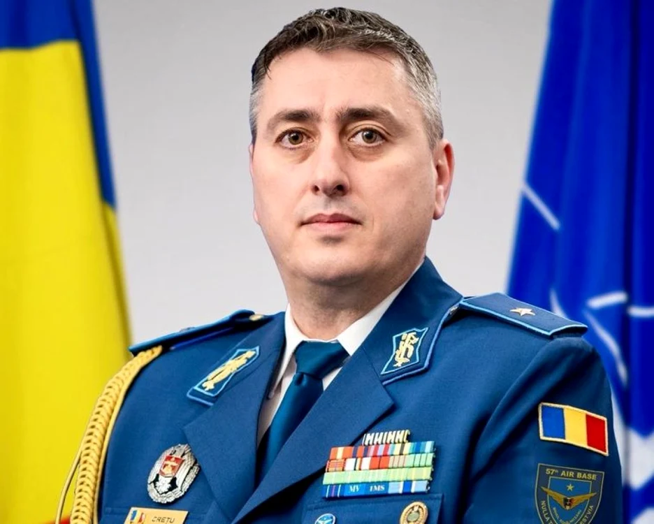 Generalul de brigadă Nicolae Crețu, comandantul Bazei Aeriene 57 FOTO: Forțele Aeriene Române