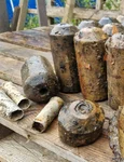 O parte din muniția descoperită de arheologii slovaci (© Pavol Škorvánek / The Slovak Spectator)