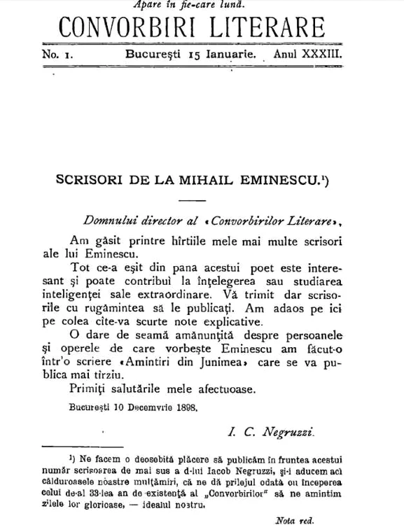 scrisori eminescu negruzzi junimea FOTO Biblioteca Digitală a Bucureştilor / digibuc.ro