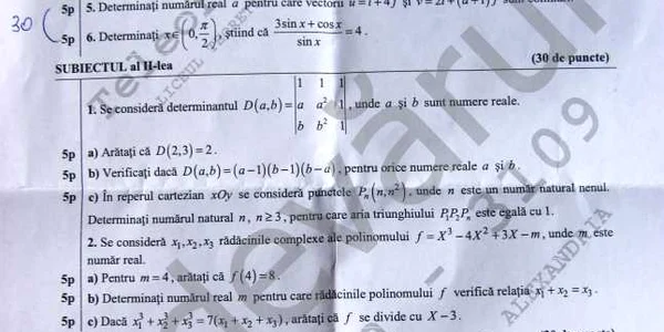 bacalaureat matematica