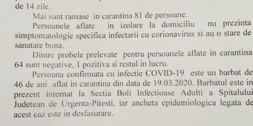 covid arges informare