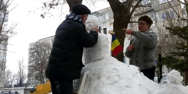 Construirea din omăt a lui Alexandru Ioan Cuza FOTO Iulia Radu