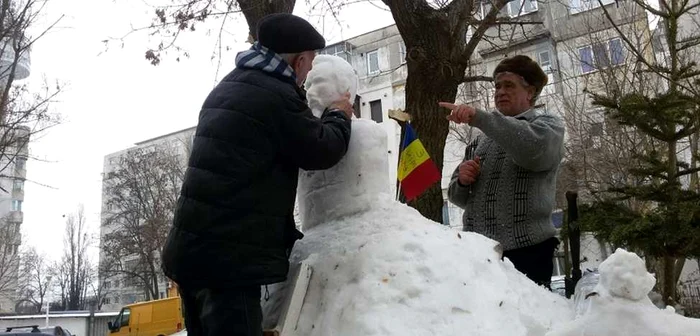 Construirea din omăt a lui Alexandru Ioan Cuza FOTO Iulia Radu