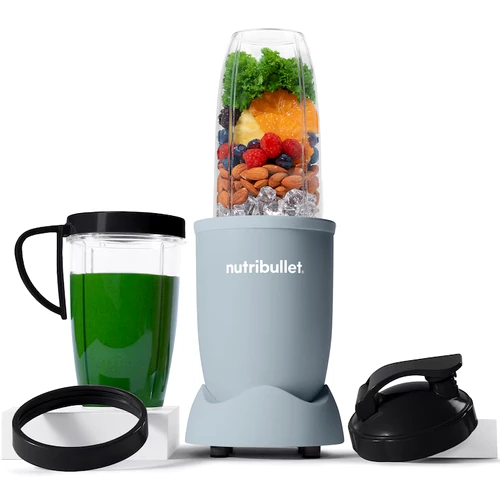 Blender Nutribullet Pro Mineral NB907MASL, 900 W, 1 viteza, 5 accesorii, cupe de 710 ml si 946 ml, capac To Go, albastru jpg