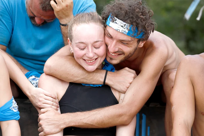 Daria, alături de unul dintre colegii săi de echipă, Andrei Neagu, de profesie actor. Foto: PRO TV