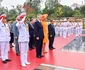 Regina Mathilde și Regele Philippe la sosirea în Hanoi, Vietnam, cu președintele Luong Cuong și Prima Doamnă Nguyen Thi Minh Nguyet. FOTO: Frédéric Andrieu/Casa Regală belgiană