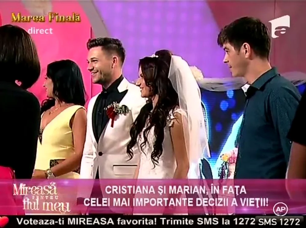 Finala "Mireasă pentru fiul meu". Marian şi Cristiana au savurat din plin momentul cununiei