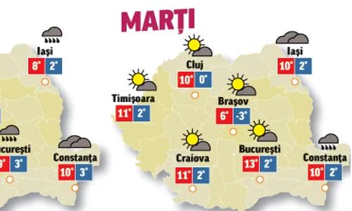 Prognoza meteo pentru următoarele două zile anunță precipitații și apoi vreme bună jpeg