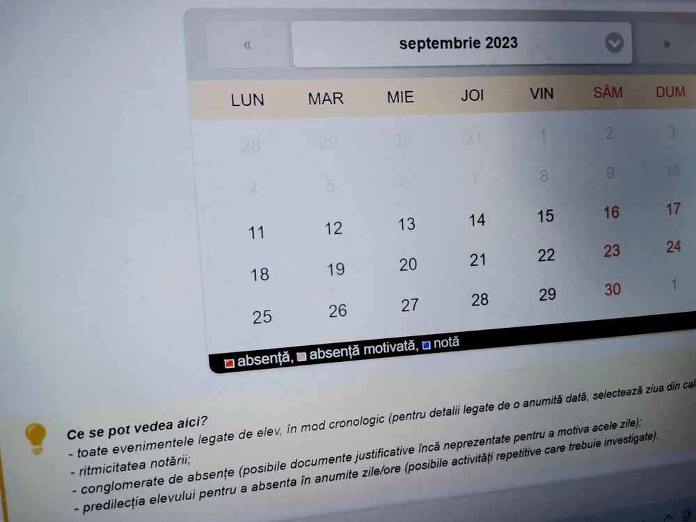 Părinții au acces inclusiv la grafice realizate pe baza notelor FOTO: A.M.