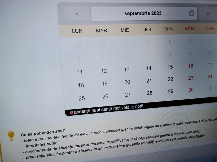 Părinții au acces inclusiv la grafice realizate pe baza notelor FOTO: A.M.