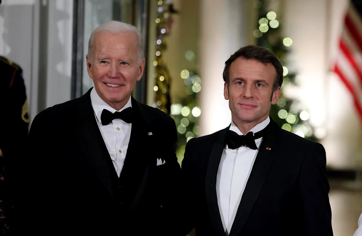 Joe Biden şi Emmanuel Macron, foto Profimedia