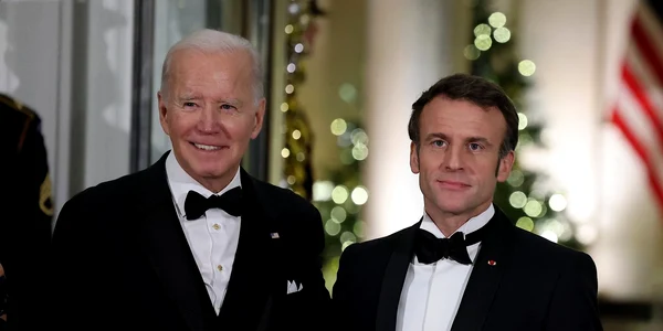 Emmanuel Macron și Joe Biden FOTO Profimedia