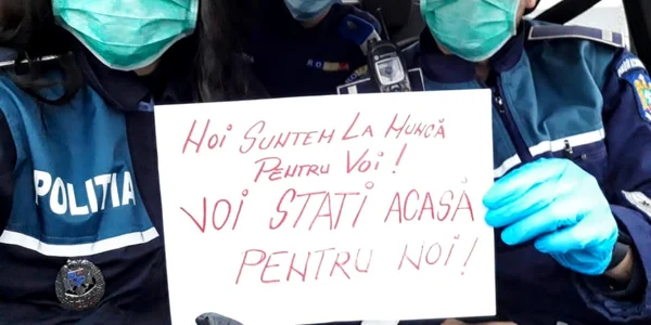 Mesaje poliţişti coronavirus stare de urgenţă FOTO Poliţia Capitalei / Facebook