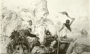 English School   Death of Barbarossa (gravure)   (MeisterDrucke 470696) jpg